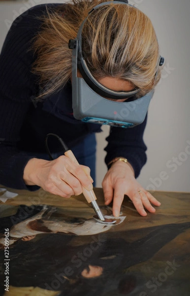 Fototapeta restauration de tableau