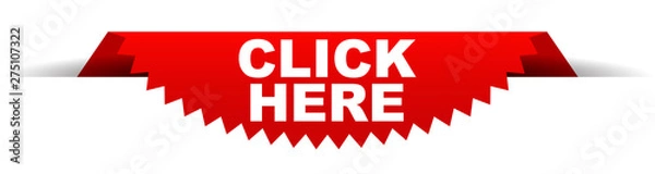 Fototapeta red vector banner click here