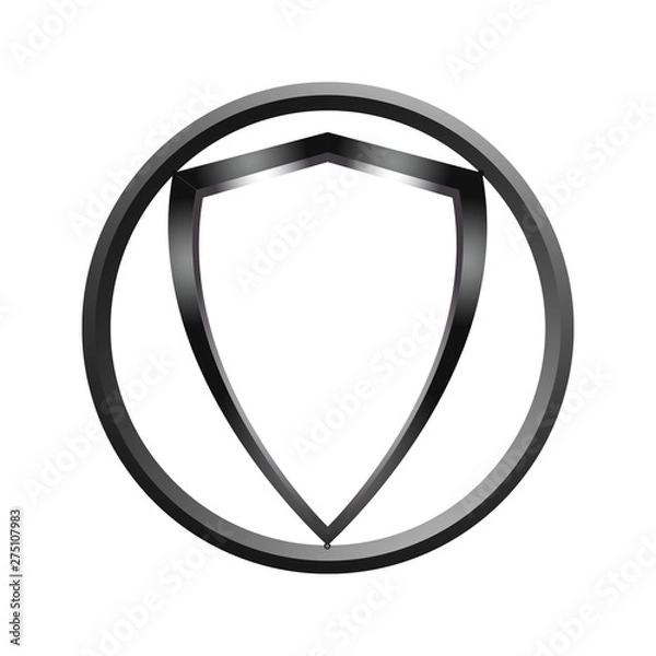 Obraz Metallic shield frame in metallic circle border