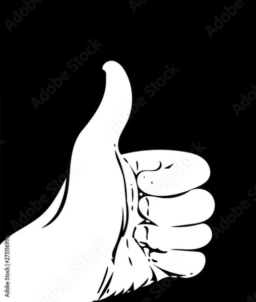 Fototapeta Illustration of thumb up gesture in vector