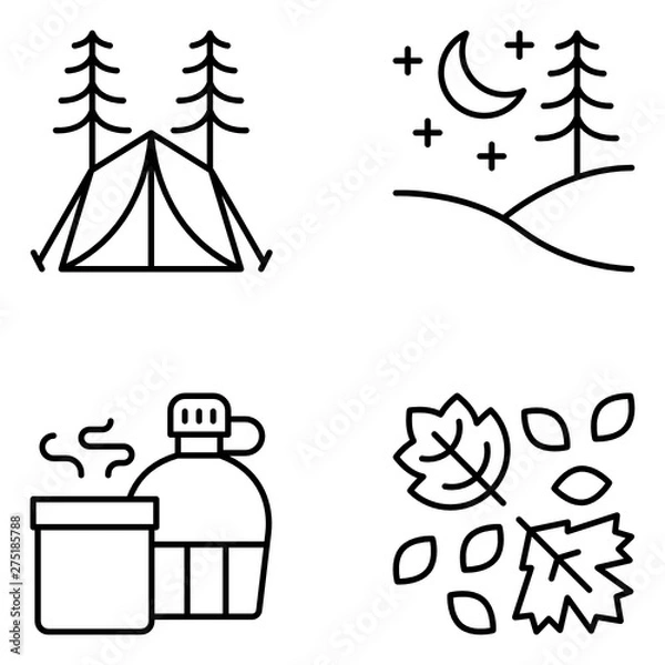 Obraz Wilderness Vector Line Icon Set