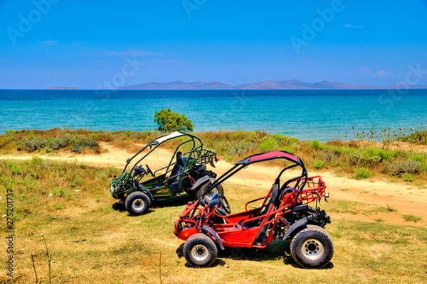 Obraz Two buggies standing on the beach