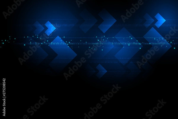 Fototapeta Light arrows and glitter lines illustration background, copy space composition, automation techonology speed internet concept.