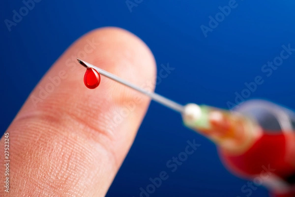 Fototapeta neelde with droplet of blood
