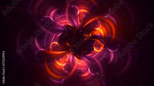 Fototapeta 3D rendering abstract round light background