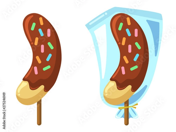 Obraz チョコバナナのイラスト