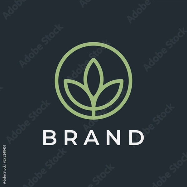 Fototapeta Leaf logo design concept. Universal leaf logo.