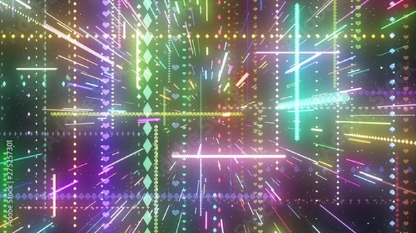 Fototapeta キラキラパーティクルエフェクト　トランプマーク