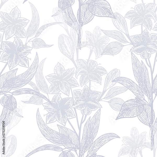 Fototapeta Beautiful colorful seamless pattern with Lily flowers . Vector illustration. EPS 10
