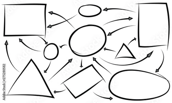 Obraz Isolated vector hand drawn arrows set on a white background