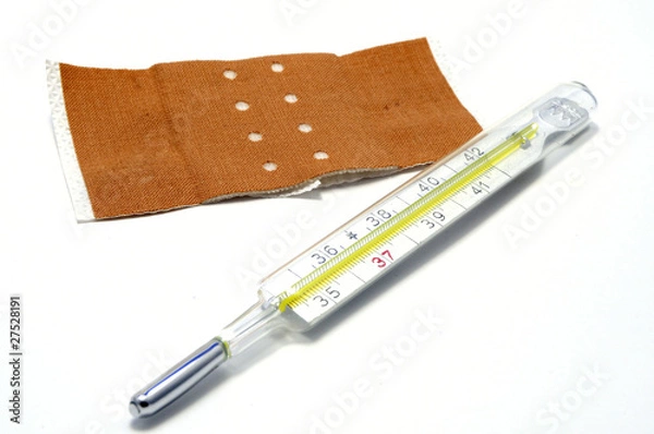 Obraz fieberthemometer und Pflaster