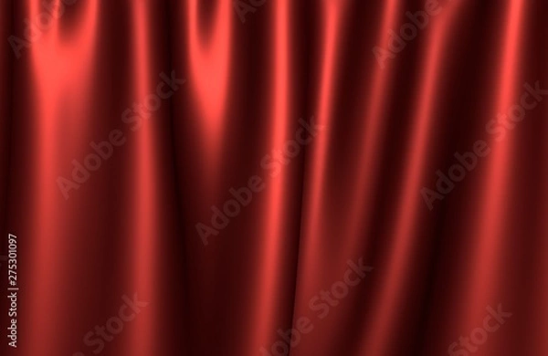 Fototapeta Red cloth waves background texture.