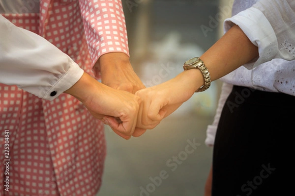 Fototapeta Business handshake to create the power of the new generation