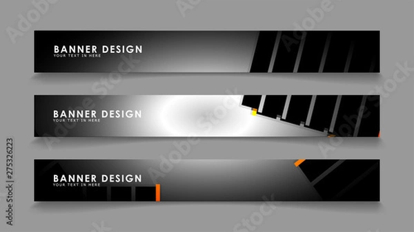 Fototapeta Abstract banner design with color gradient line style vectors