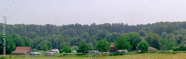 Fototapeta Panoramic view of Dutch camground