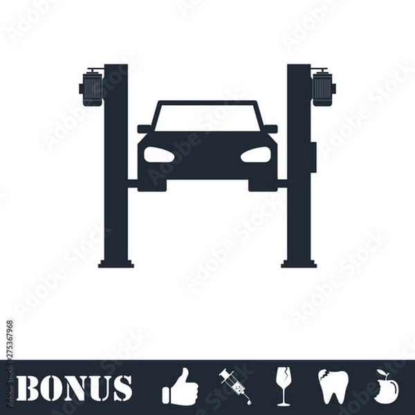 Fototapeta Car lifting icon flat