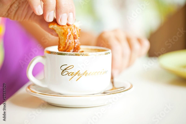 Obraz Croissant with coffee