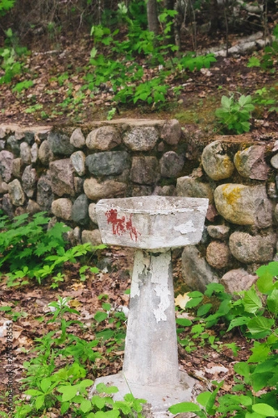 Fototapeta old bird bath