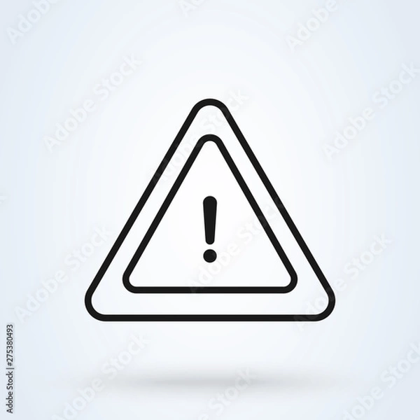 Fototapeta Hazard warning. line art Simple vector modern icon design illustration.