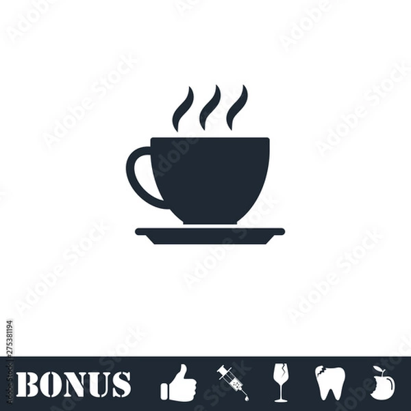 Fototapeta Cofee cup icon flat