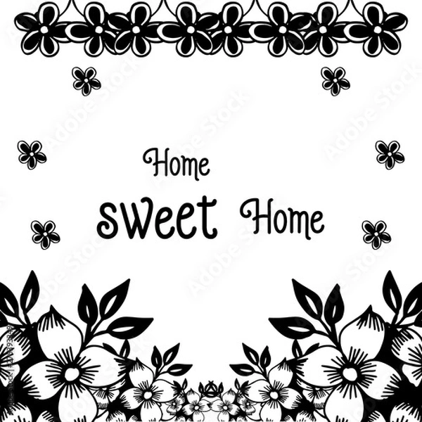Obraz Vector illustration writing home sweet home with design flower frame