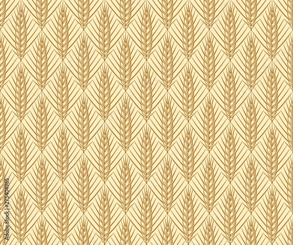 Obraz Cereal ears vector seamless pattern