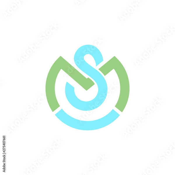 Fototapeta logo initial ms . designs inspiration