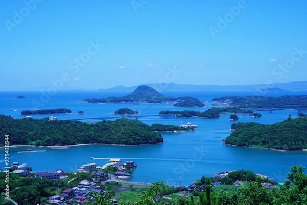Obraz 天草の千巌山から見た島々の夏の風景