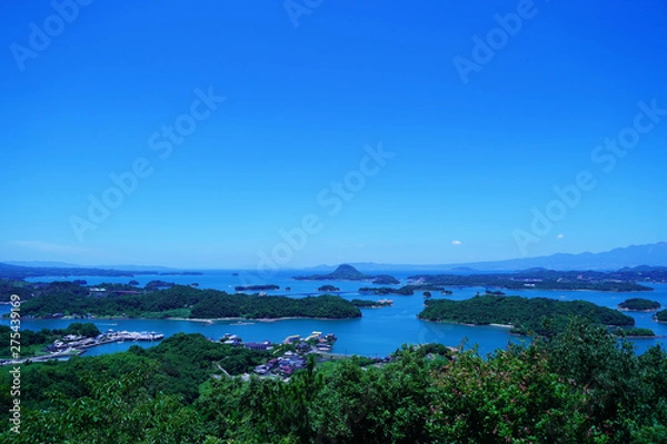 Obraz 天草の千巌山から見た島々の夏の風景