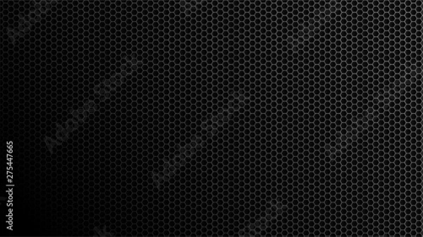 Fototapeta Hexagon background with black gradient lines.