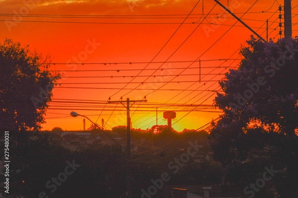 Obraz sunset in city