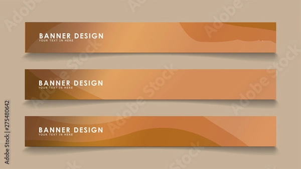 Fototapeta Design abstract banners with wave vectors and wood color gradients