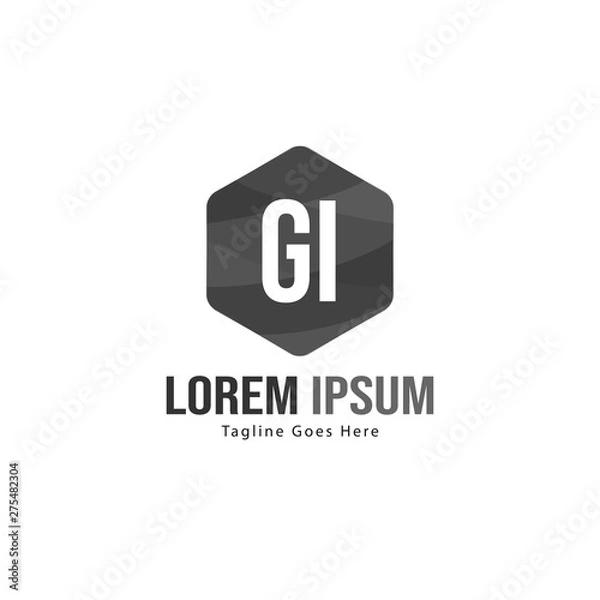 Fototapeta Initial GI logo template with modern frame. Minimalist GI letter logo vector illustration