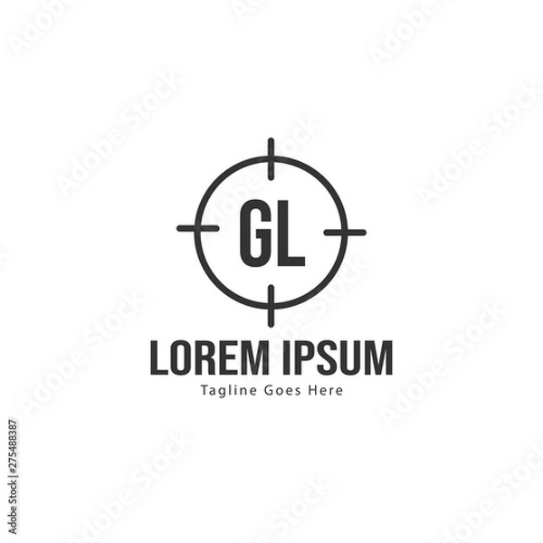 Fototapeta Initial GL logo template with modern frame. Minimalist GL letter logo vector illustration