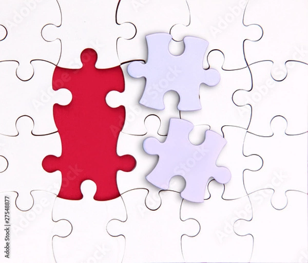 Fototapeta There is no two elements , red, puzzle.