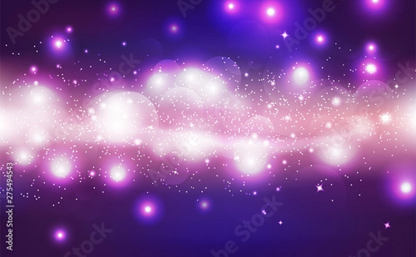 Fototapeta Abstract background, stars sparkle violet light shiny vector, galaxy cosmic concept