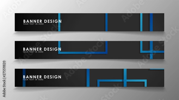 Fototapeta Abstract geometric and rectangular pattern banners with blue gradients. Vector Illustration. Eps 10