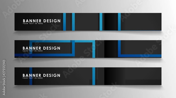 Obraz Abstract geometric and rectangular pattern banners with blue gradients. Vector Illustration. Eps 10