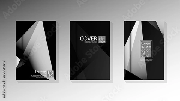 Fototapeta Set Cover design poster with geometric layered triangles