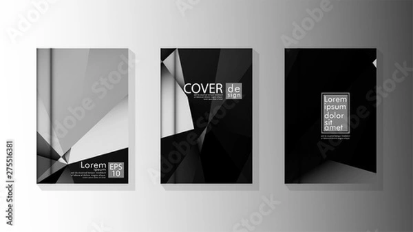 Fototapeta Set Cover design poster with geometric layered triangles