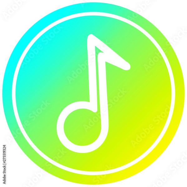 Obraz musical note circular in cold gradient spectrum