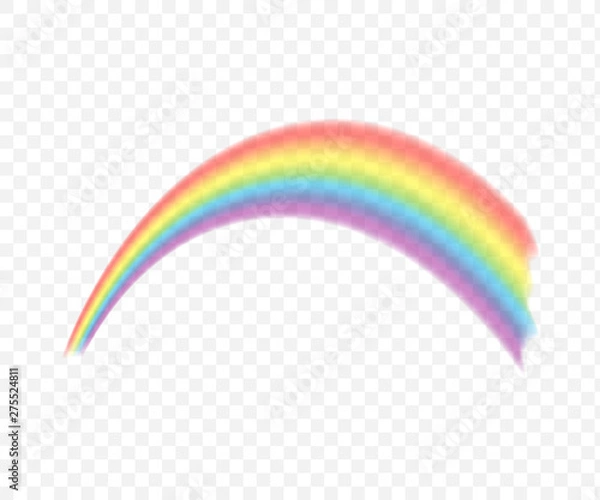 Fototapeta Rainbows in different shape realistic set on transparent. Vector stock illustration.