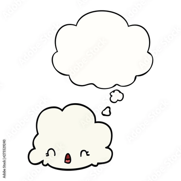 Fototapeta cartoon cloud and thought bubble