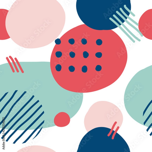 Fototapeta Simple seamless pattern with abstract shapes