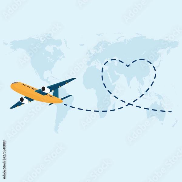 Obraz airplane flying in the sky with clouds