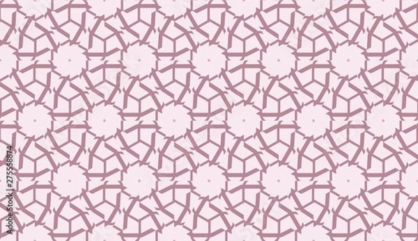 Fototapeta Vector Seamless illustration with pattern in triangles style. Curved line. Decorative design for For interior wallpaper, smart design, fashion print.