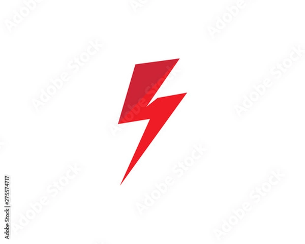 Fototapeta Lightning flash logo Black vector