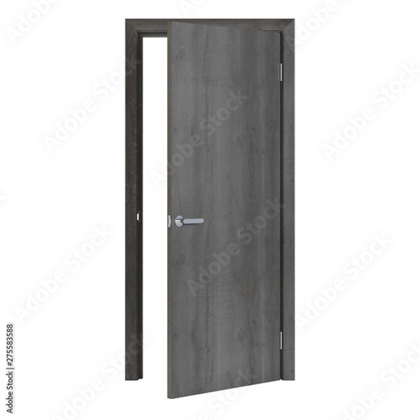 Fototapeta Interroom door isolated on white background. 3D rendering.