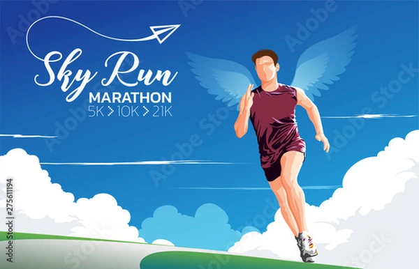 Obraz Marathon Sky Run Theme Art