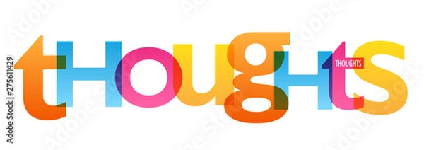 Fototapeta THOUGHTS colorful vector typography banner